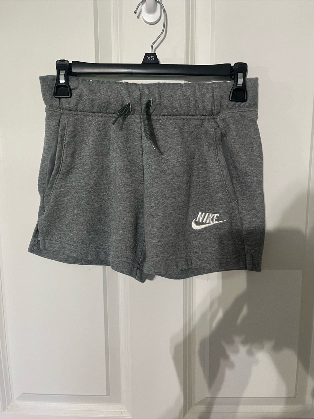 Nike big kids Gray Athletic Fleece Shorts with Logo